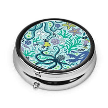 Sea Dreaming - Contenitore rotondo per pillole a 3 scomparti, in metallo, per medicina, vitamina