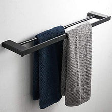 Doppio portasciugamani Bagno Doccia Organizzazione, portasciugamani spazzolato SUS 304 finitura acciaio inossidabile, accessorio bagno montato a parete, nero, lungo 40 cm