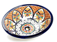 Dominga - Lavabo ovale messicano da incasso con bordo in ceramica Talavera