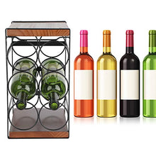 Portabottiglie a 3 ripiani, portabottiglie portabottiglie portabottiglie piccolo portabottiglie in metallo per un massimo di 6 bottiglie per cantinetta da bar, la cantina della cucina misura 17,7 x 24