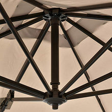 Outsunny Ombrellone da Giardino 268x268x250cm a Braccio Girevole a 360° e Inclinabile su 5 Livelli, Colore Khaki