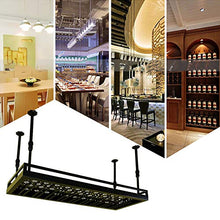 JHGJBJ Appesa Vino Rack Metallo, Ferro Battuto Regolabile in Altezza Titolare Calice Soffitto Appeso, Scaffale con Recinzione (Size : 50x35cm)