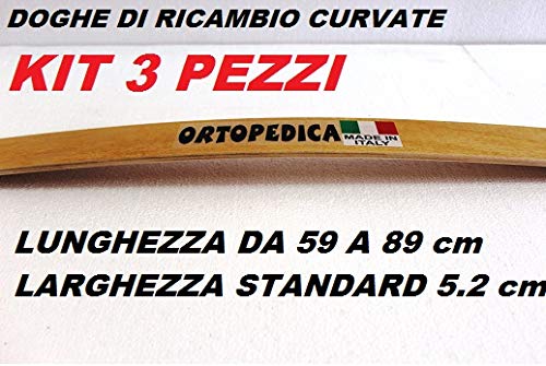Reti D'Amora Kit 3 DOGHE Letto Larghezza Standard 5,2cm Lunghezza da 59 A 89 cm Spessore 8 mm (59 X 5.2 cm)