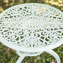 CGBF-Mobili da Giardino Tavolo Rotondo da 60cm e 2 Sedie,Set Bistrot Bianco Resistente alle Intemperie A Prova di Ruggine