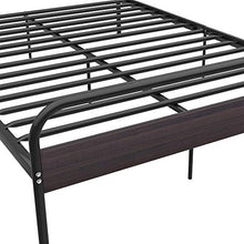 WGYDREAM Letto Letto Singolo in Metallo Nero con Testiera in Legno Solida Base per Letto per Adulti Bambini Adolescenti, 140 X 200 Cm