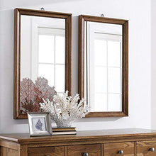 Specchio quadrato in legno massello Specchio per il trucco Specchio da appendere a parete Specchio da toeletta per camera da letto Specchio da bagno Specchio da toeletta per ingresso -770 × 430 mm