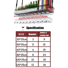 DJSMjbj Cremagliere del Vino Regolabile Altezza Montato A Soffitto Appeso Portabottiglie di Vino Metallo Ferro Wine Rack Rack Calici Calici Rack Ripiani Decke (Color : Brown, Size : L80*W25cm)