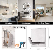 Vista Ganci Appendiabiti 4 Pezzi Ganci Adesivi Bagno in Acciaio Inox Appendiabiti a Parete Appendi Accappatoio, Asciugamani Set di Ganci Quadri per Cucina e Bagno Accessori Bagno