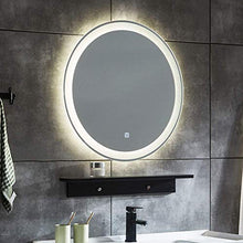Specchio Rotondo retroilluminato, Specchio da Bagno Illuminato a LED da Parete, specchi per Trucco con sensore di Luce Touch Control, vanità, Camera da Letto (20 Pollici)