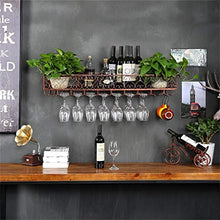 AT Parete Wine Rack Metallo Ferro Creativo Griglia Attaccatura Del Supporto Di Bottiglia Di Vino Grande Bicchiere Di Vino Shelf Calice Calici Rack per la Cucina/Bar/Ristorante/Bronze /