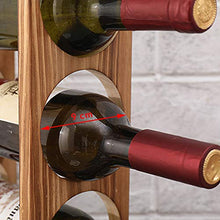 YQJ Portabottiglie in Legno Espandibile da Appoggio, Portabottiglie da Tavolo Impilabile Senza Vernice, Fai da Te di Forme Multiple per Cucina, Bar, Cantine, Magazzini,Flamed,1 Tier 6 Slot