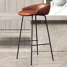 Sgabello Da Bar Vintage Sgabello sedia Poggiapiedi Sedia da pranzo, bar Sgabello con Cuoio sedile imbottito for la cucina Bar Caffetteria Patio Bancone Sgabello Black Metal Leg Max.carico 400lb