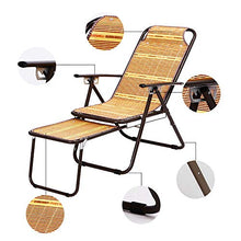 ZEQUAN Seggiolone da Sole Sedia in bambù per Ufficio/Soggiorno/Balcone/Poltrona da Giardino/Sedia da Campeggio, con Braccioli