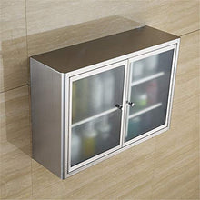 JOMSK Scaffale per Il Bagno Bagno Governo della Medicina pensile in Acciaio Inox pensile con Ripiani Regolabili (Color : Silver, Size : 80X60X30CM)