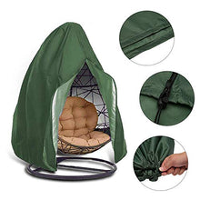 harupink Copertura per Sedia a Dondolo con Coulisse,Fodera Protezione Universale per Sedia Sospesa a Uovo Copri Sedia da Giardino Impermeabile Antipolvere Anti-UV 210D (Verde, 115*190CM #B)