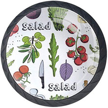 Modello Di Verdure Insalata Pomodoro Pomelli per Porta Set di 4 Pomelli per Mobili Manopole per Cassetti Cucina Armadio Vetro