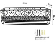 HOYX - Wine Rack Portabottiglie da Parete, portabicchieri in Metallo Portabottiglie in Metallo per Soggiorno Bottiglie da Vino per la casa Bicchieri da Calice, Nero 50 * 10 * 15cm