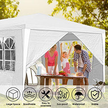 wolketon Gazebo da Giardino Impermeabile, 3x6m Alta Qualità Gazebo Bianco con 6 pareti Laterali e Finestra, per Giardino Picnic Spiagge Feste attività all'Aperto