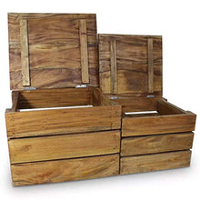 Xingshuoonline Set di 2 scatole portaoggetti in Legno Massiccio Riciclato 48 x 40 x 35 cm
