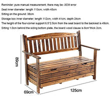 GaoF Panca portaoggetti in Legno massello anticorrosivo carbonizzato per Esterni, Grande Scatola da Ponte nel Cortile del Giardino con Schienale, mobili da Giardino, sedili del Portico, deposito di