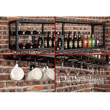 Splendidamente Portabottiglie Peaceip Ferro Appeso A Parete Doppio Bar Ristorante Bar Decorazione Capovolto Porta Bicchiere Casa (Dimensioni: 150cm)