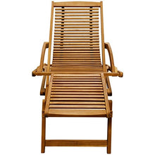 vidaXL Sedia Sdraio Prendisole Giardino Patio con Poggiapiedi in Legno di Acacia