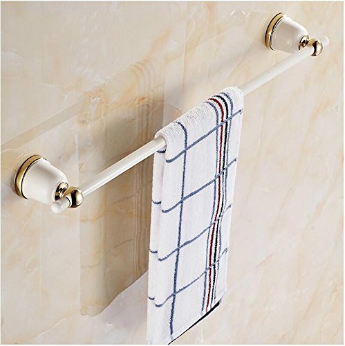 MBYW Portasciugamani Moderno Portasciugamani Elegante per Il Portasciugamani Antico in Metallo Verniciato Bianco Dorato con portasalviette Singolo in Rame con portasciugamani Antico 66 cm