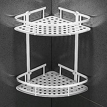 lxc Telaio angolare da Bagno con 2 Ripiani for Doccia a Doppio Triangolo, Vasca da Bagno con Telaio e Telaio in Alluminio