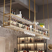 Wine Rack, Wine Rack stand soffitto industriale di vetro di vino con la Coppa gancio in metallo Hanging Holder Vino Accessori Vino 2-Tiers Capovolto attaccatura del supporto di bottiglia di vetro Rack