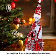 Minkissy 3 Pezzi di Natale Bottiglia di Vino Vestito Copertura Cappello Sciarpa Champagne Borse Decorazioni per Feste di Natale Rosso