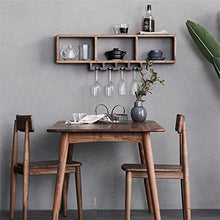 HTDZDX Mensola a Muro Ristorante Wine Rack in Legno massello Wine Cooler Calice Hanging Portalampada