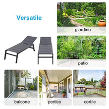 Outsunny Sdraio da Giardino Reclinabile su 5 Livelli Rivestimento Imbottito, Alluminio e Textilene, 72x168x102cm Grigio