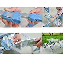 FOMT Tavolo da Picnic Pieghevole E Set da Spiaggia,Tavolo da Campeggio Portatile E Kit da Spiaggia con 4 Posti per Tavolo da Picnic All'aperto E Set di Sedie da Campeggio,D
