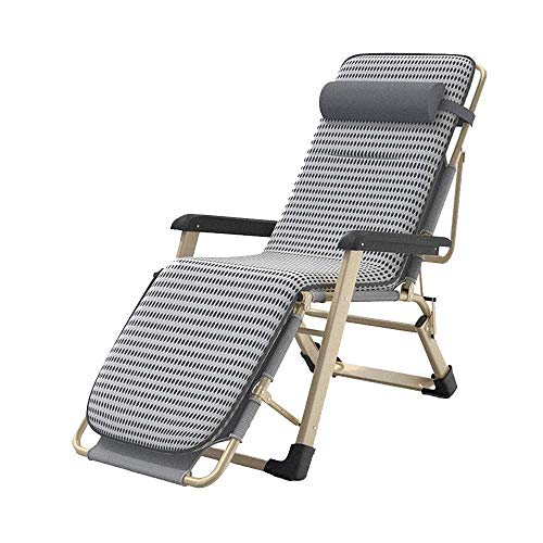 Lettino prendisole Sedie da campeggio Pieghevole reclinabile Sedia a sdraio Zero Gravity in textilene traspirante Lettino da giardino portatile per terrazza sulla spiaggia Balcone con cuscino rimovibi