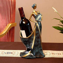 YVX Beauty Girl Model Wine Rack Whisky Holder Scaffale Portabottiglie per Vino Pratica Scultura Wine Stand Accessori per la Decorazione della casa-Blu