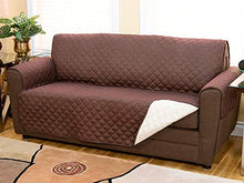CASA VE Copridivano 2 Posti Copertura su Due Lati Imbottito Reversibile Copertura Divano per Cani/Gatti 179 x 124 Marrone