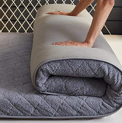 YOLL Materasso Tatami Giapponese Ispessimento Materasso Futon Pieghevole in Peluche, Materassi Letto futon Soggiorno Tappetino Quattro Stagioni Pelo Letto Pigro stuoie per Camera da Lett