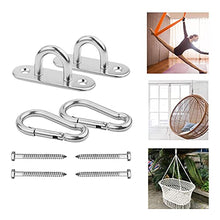 Amaca Ganci Appesi Kit Heavy Duty Yoga Hanging Kit Swing Appendini in Acciaio Inox Pad Occhi Soffitto Gancio Per I Set in Legno Altalena Con Pneumatico Girevole Sedile Trapeze Yoga Argento