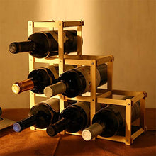 HLL Wine Rack, 6 Bottiglie Porta pieghevole in legno massello di visualizzazione scaffali, 32 X 12 X 32cm