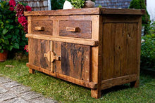 Windalf Grande comò naturale IORLAS 120 cm rustico credenza in legno fatto a mano in legno