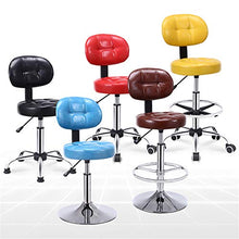 CSQ Sgabello Da Bar Regolabile, Schienale In Pelle PU Sedia Da Bar Sedia Girevole A 360 ° Ufficio Camera Da Letto Sala Da Libro Sedia Per Computer Facile Da Montare(Size:38.5*60-80CM,Color:B)
