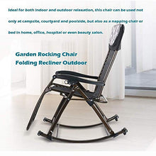 HaoLi Sedia a Dondolo da Giardino Black Sun Lounger per Persone Pesanti - Sedia reclinabile Pieghevole con Cuscino per Sedia da Esterno per Esterno con Patio, Supporto 200 kg