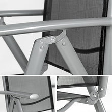 TecTake Set di alluminio sedie da giardino pieghevole con braccioli - disponibile in diversi colori e quantità - (Grigio chiaro | 2 sedie | no. 401631)