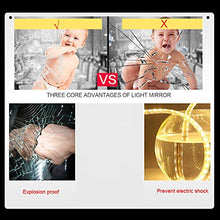 Specchio retroilluminato con Pulsanti a sfioramento, Specchio da Bagno Illuminato a LED, antiappannamento, Luce Bianca/Calda (Orizzontale) 700x900mm