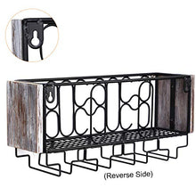 Vencipo Portabottiglie Vino Metallo per 4 Calici Vino Rosso Organizer, Mensole da Muro Design per Cantinetta Vino, Scaffale Metallo Vino Accessori per Sala da Pranzo, Camera da Letto e Cucina.