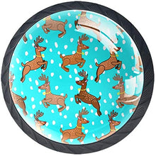 Cervi di Natale e fiocchi di neve Pomelli per Porta Set di 4 Pomelli per Mobili Manopole per Cassetti Cucina Armadio Vetro