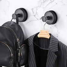 JOMOLA 2 ganci per asciugamani da bagno in acciaio inox con ventosa per appendere asciugamani da cucina, utensili da cucina, ganci a ventosa, nero opaco