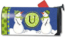 XJ-JX Winter Frolic Monogramma U Magnetico Casella Postale Copertina Pupazzo di Neve Festa Lettera U