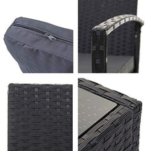 Mendler Salottino da Esterno Giardino HWC-F56 polyrattan - Nero con Cuscini Antracite