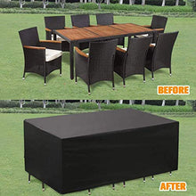 Fodere per mobili da esterno 185x120x70cm, fodere per mobili da riporre, fodere per mobili da giardino, in tessuto Oxford resistente 420D, antipioggia per pioggia e neve, per tavolo e sedie da gi